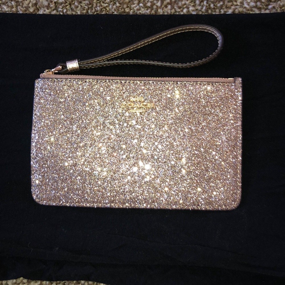 Coach glitter wristlet NWT